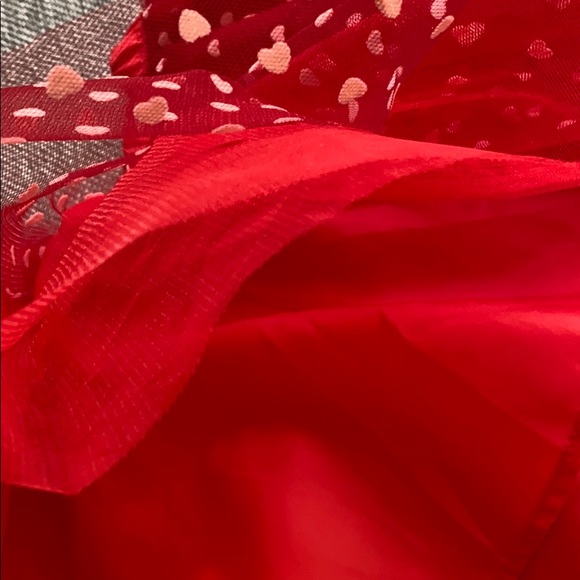 Gymboree Tulle Red Tutu skirt with white hearts - Picture 3 of 6